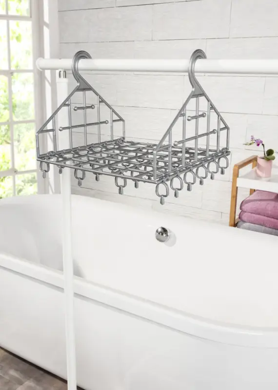 Neu Mini Wäschespinne silber