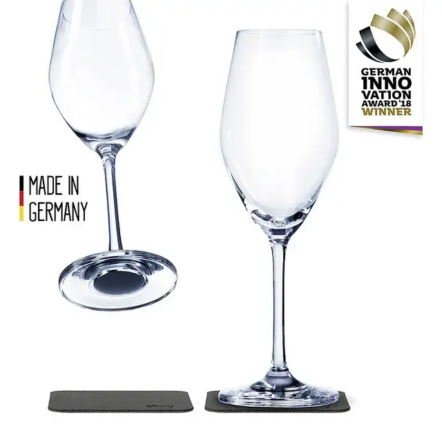 Magnet-Kristallgläser silwy CHAMPAGNER 2er-Set 200 ml 2 Kristallgläser + 2 Pads Fb. transparent Billig