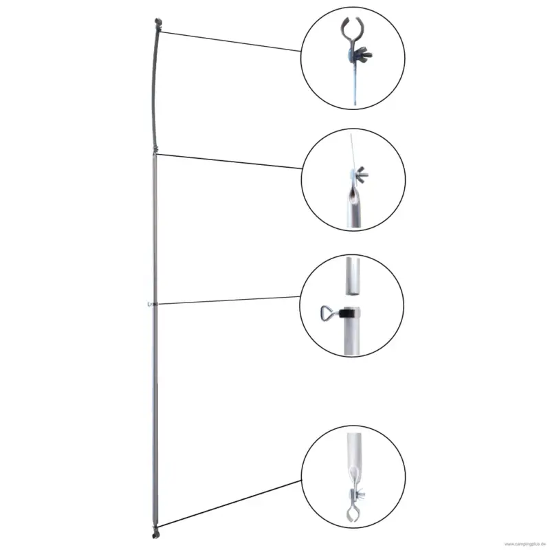 Letzte Chance Alu Schellenstange gebogen 25mm 205-255cm