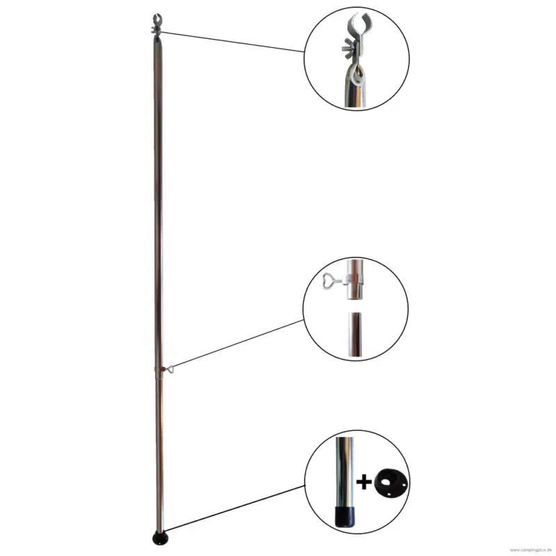 Jetzt Bestellen Stahl Orkanstütze mit Gelenkfuß 22 mm / 125 - 205 cm