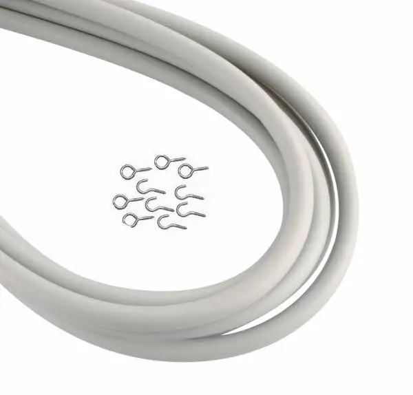 Top-Preis Fawo Spannfix Gardinenspirale grau mit 5 Haken und 5 Ösen, 5 m
