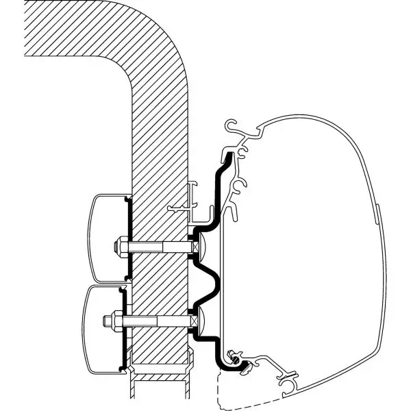 Thule Adapter für Hymer Exsis/Camp bis Bj. 2011 für Omnistor Serie 5/8, L: 6 m Preisreduziert
