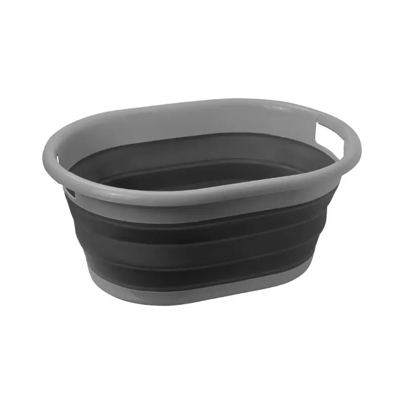 Saisonangebot Brunner Wäschekorb Lotus, grau-schwarz