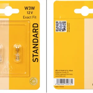 Hella W2,1x9,5d W3W Standard Glühlampe Blink- / Positions- / Kennzeichen- / Schluss- / Innenraum- / Begrenzungs- / Handschuhfachleuchte 2er-Set 12 V / 3 W Neu Im Sortiment