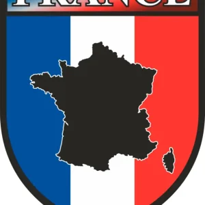 Geprüft Schütz Länderwappen Frankreich Aufkleber für Fahrzeuge 87 x 64 mm
