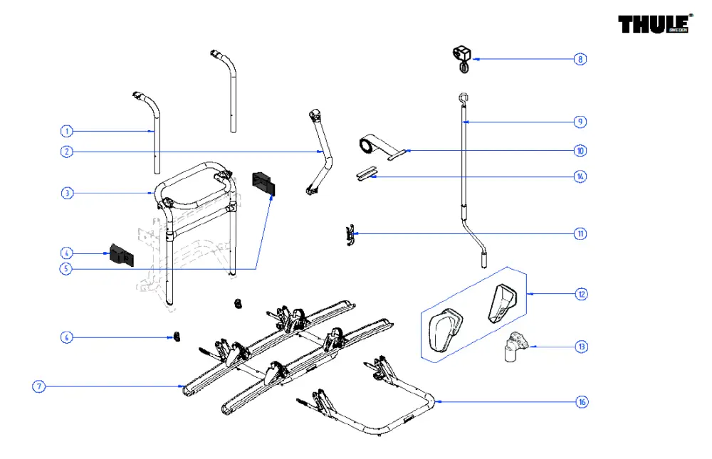 Nur Heute Thule Motor für Fahrradträger Lift V16 12 V – Thule Ersatzteilnummer 1500600504