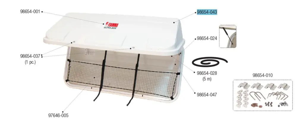 Sofort Bestellen Fiamma Ersatzdeckel passend für Ultra Box 500 - Fiamma Ersatzteilnummer 98654-043