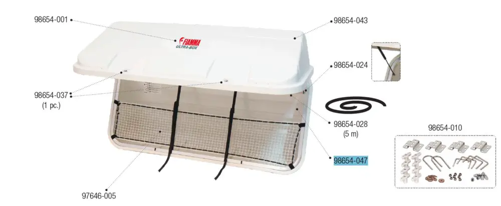 Top-Seller Fiamma Ersatzboden und Rahmen passend für Ultra Box 500 - Fiamma Ersatzteilnummer 98654-047