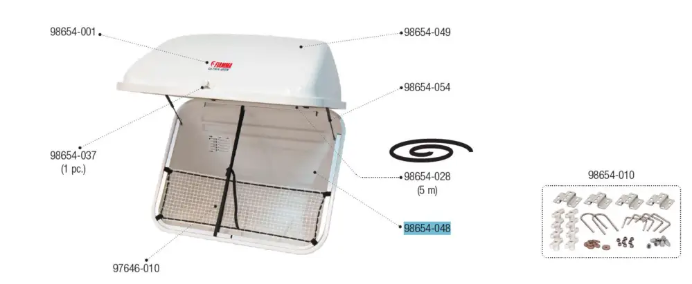 Fiamma Ersatzboden und Rahmen passend für Ultra Box 320 - Fiamma Ersatzteilnummer 98654-048 Abverkauf