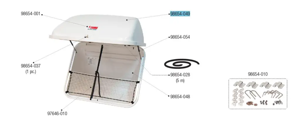 Neue Kollektion Fiamma Ersatzdeckel und Innenrahmen passend für Ultra Box 320 - Fiamma Ersatzteilnummer 98654-049
