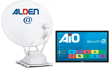 Alden Onelight@ 60 HD EVO vollautomatische Satellitenanlage Ultrawhite inkl. LTE Antenne und A.I.O. Smart TV mit integrierter Antennensteuerung Schnäppchen