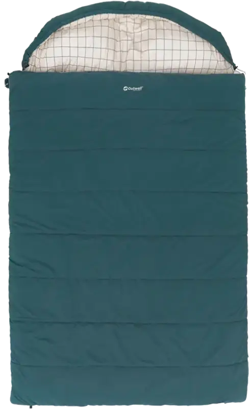 Jetzt Kaufen Outwell Camper Lux double Deckenschlafsack blau für zwei Personen 235 x 150cm inklusive zwei Kissen