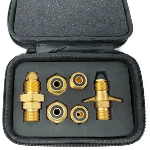 Kostenloser Versand DREHMEISTER Gas Flaschen Adapter Set EU inklusive Etui - Gas-Entnahme 6-teilig