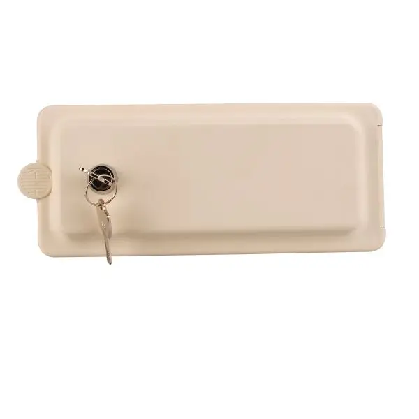Sofort Bestellen Gehäuse - für Gas & Wasser Versorgungsklappe mit Schlossvorrichtung - ohne Armatur - 216 x 94 mm - cremeweiß - Reich Ersatzteil Nr. 733510