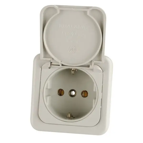 Fawo GmbH Schuko Steckdose mit Deckel hellgrau Sichere Zahlung