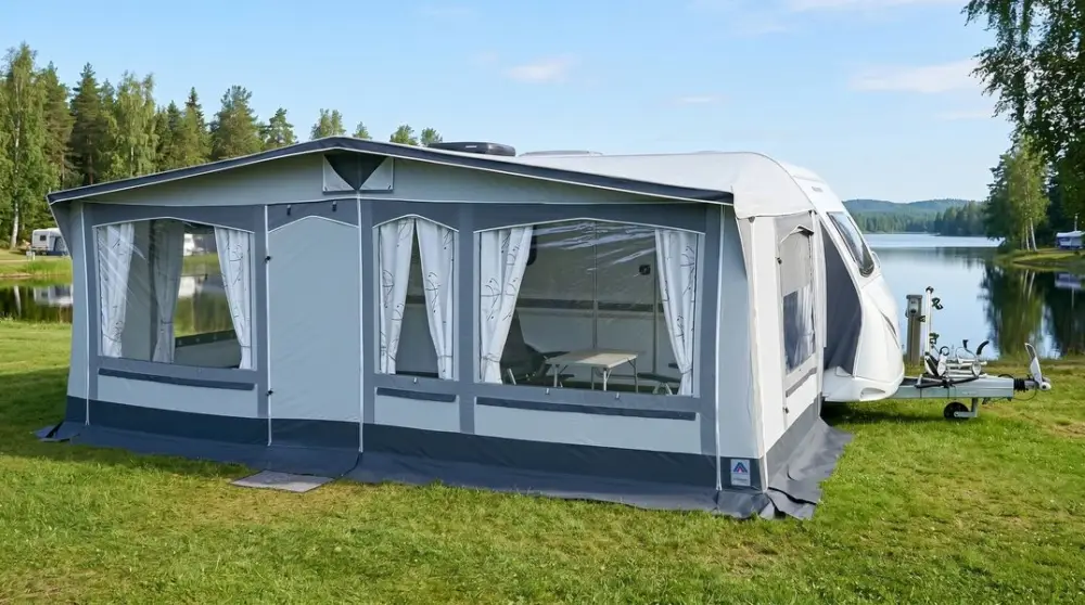 Hahn Zelte Sondermodell Reise- und Saison Vorzelt Laboe Tiefe 280 cm Geprüft